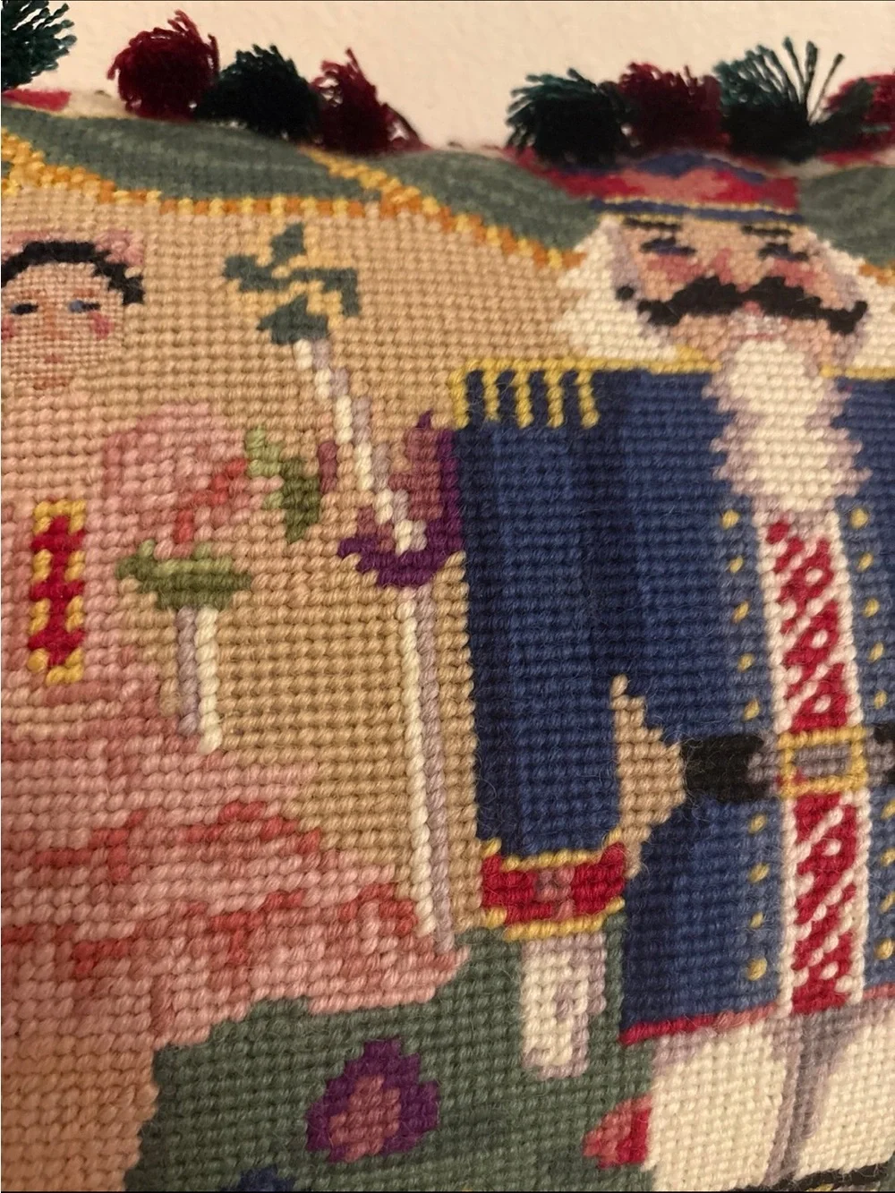 Handmade Nutcracker Holiday Throw Pillow - Multicolor
